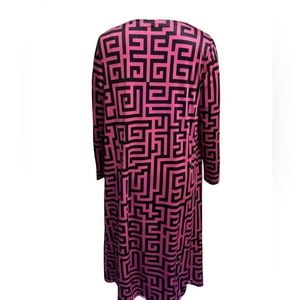 Allover Print Casual Two-piece Set Open Front LongSleeve Cardigan  Bodycon Dress